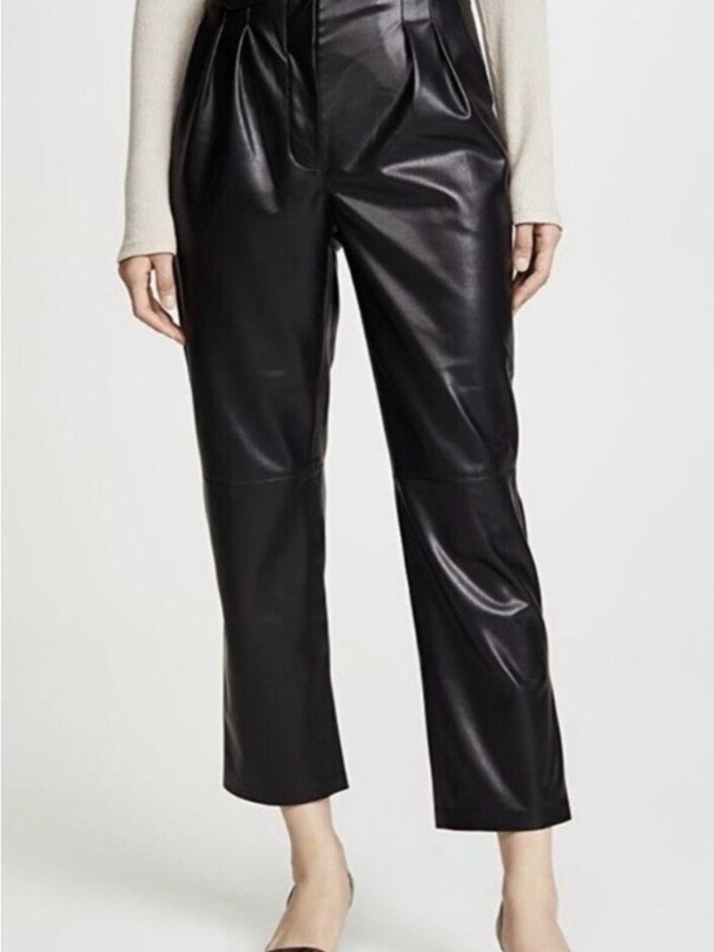 Nanushka Mitsu Faux Leather Pants Pleated